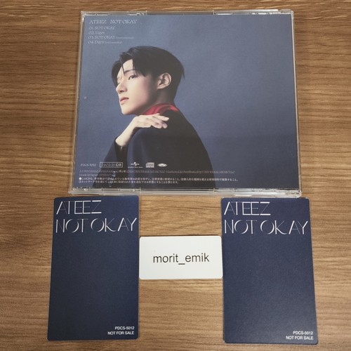 WOOYOUNG ATEEZ NOT OKAY JAPAN Solo ver. CD + 2 Photo cards Complete set PC - Picture 2 of 24