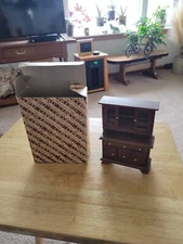 Vintage Concord Doll House Miniature Wood Furniture Hutch Kitchen Cabinet 