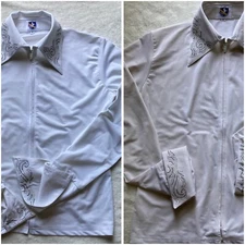 Royal Highness Equestrian Zip Up Show Shirt With Rhinestones Sz MED - Set Of 2
