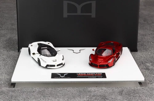 DMH 1:64 Resin car model Ferrari LaFerrari Volcano Red+Pearl White Set - Picture 2 of 11