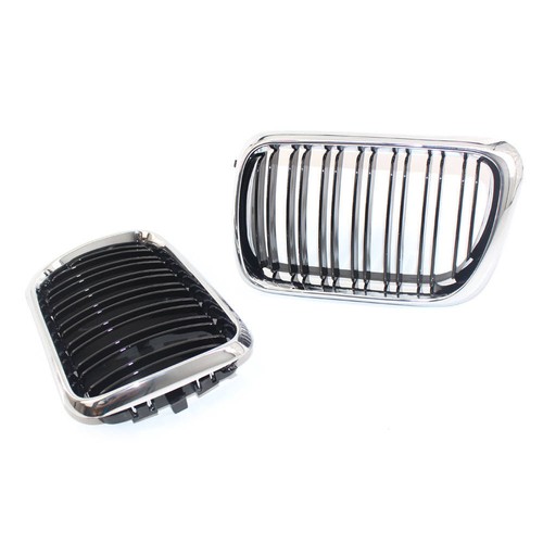 Par de parrilla delantera cromada + negra para BMW E36 serie 3 M3 1997-1999 - Imagen 3 de 8