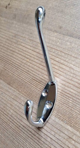 MANTELSTÄNDER MIT REGAL rustikal handgefertigt 10 Doppelhaken mittlere Eiche Wachs/ganz weiß - Bild 10 von 10