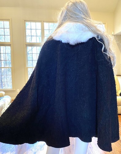 6K Dolce & Gabbana Vintage Cape Coat fur 38 40 42 44 4 6 8 Jacket Poncho M L - Picture 10 of 12