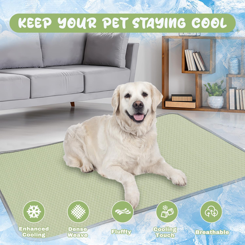 Summer Dog Cooling Mat Washable Ice Silk Self Cool Pad for Small Medium Large Do - Bild 2 von 7