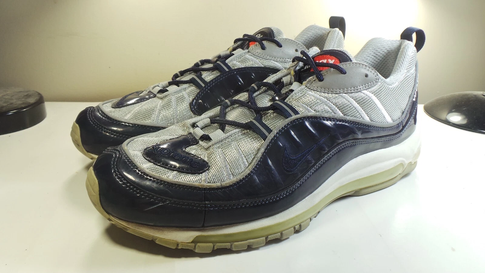 NIKE 2016 AIR MAX 98 SUPREME 844694 400 OBSIDIENNE 12 DUNK FORCE 1 180 HUARACHE 90