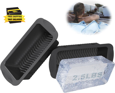2-Pack Ice Block Mold Totaling 5Lb,Extra Large Ice Cube Shape Molds for Ice Bath