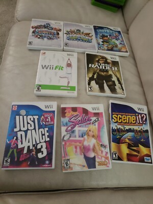 Nintendo Wii Games Bundle Lot Of 8 Just Dance 3,Tomb Raider,Scene