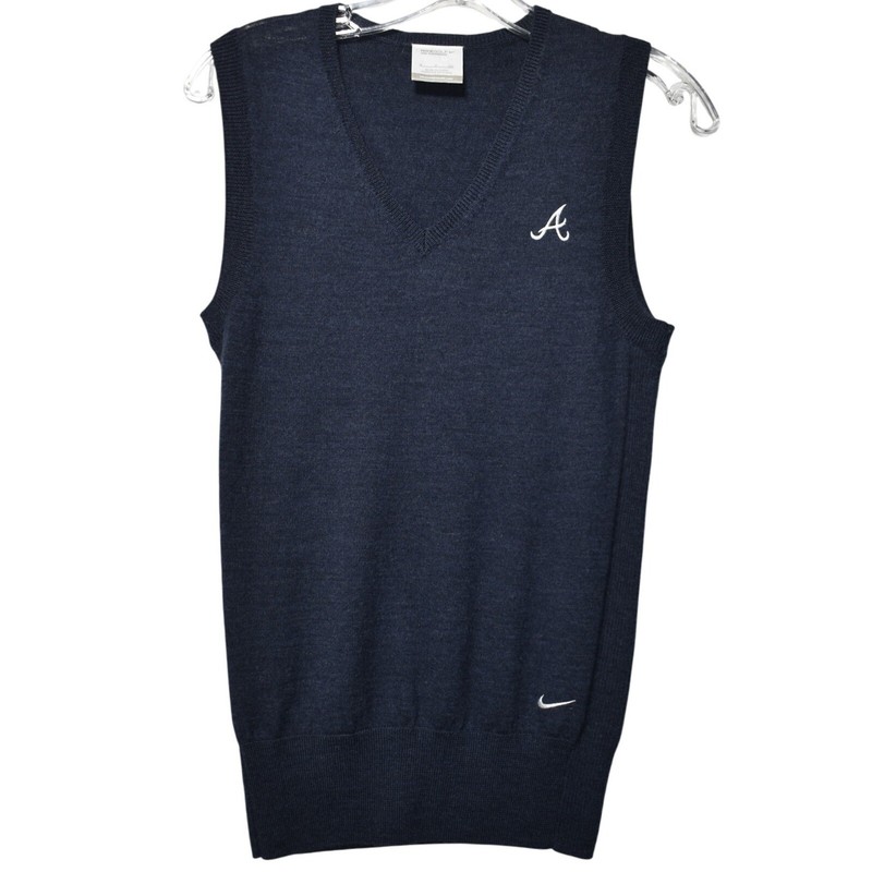 Nike Golf Atlanta Braves Vest Merino Wool Blend Sleeveless Sweater Small