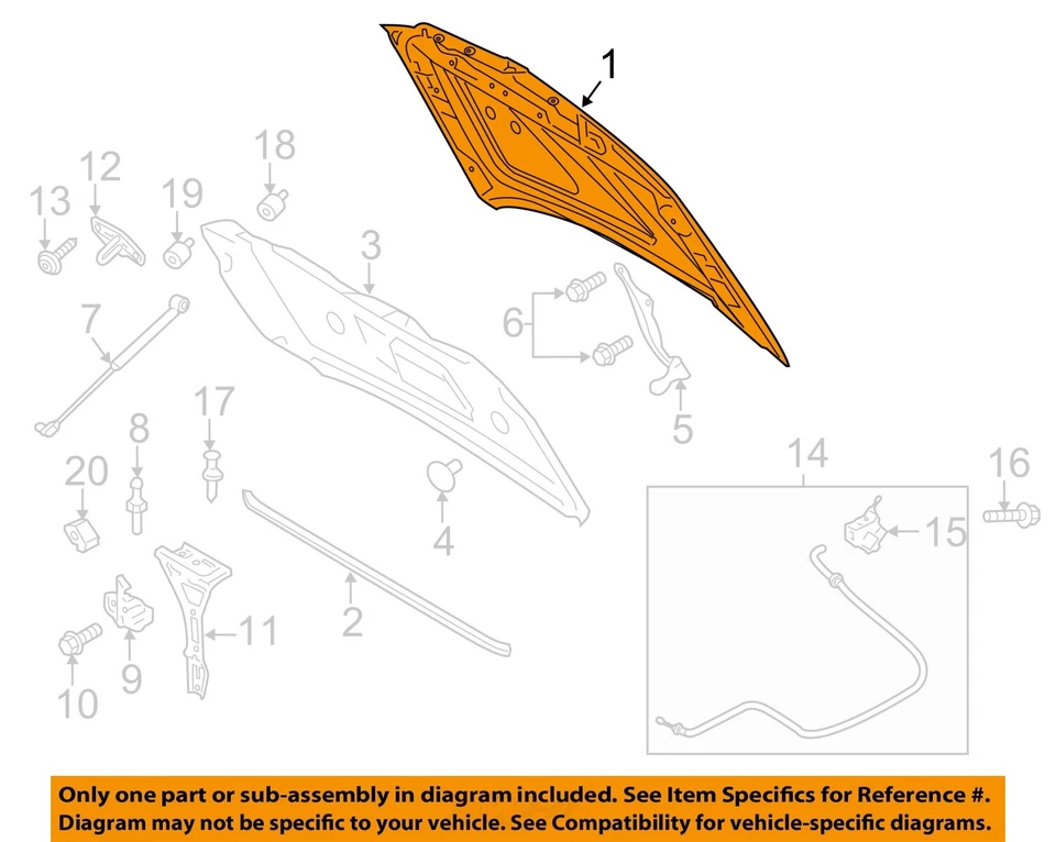 Used Hood fits: 2015 Lincoln Navigator  Grade C - Image 3 of 4