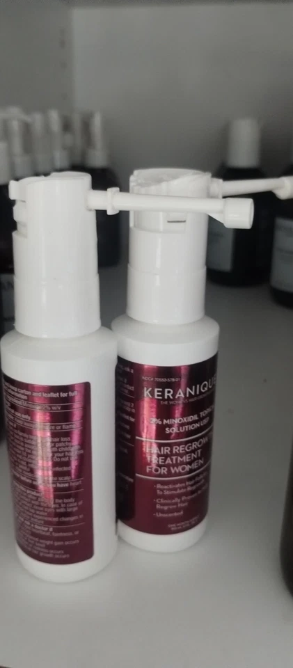 Lote de 2 NewKeranique Mujeres Tratamiento de Regeneración del Cabello 2% Minoxidil Sin Caja Foto 2 de 4