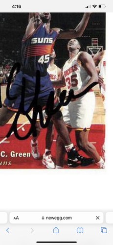 AC Green Phoenix Suns Game Worn Dual Signed Nike Flight 1993-94 Shoes Lakers - Picture 7 of 8