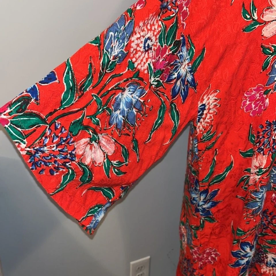 COTTON ON Red floral kimono size M/L - Image 3 of 4