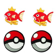 Magikarp Pokemon with Pokeballs For Crocs Shoe Charms Jibbitz - 4 Pieces