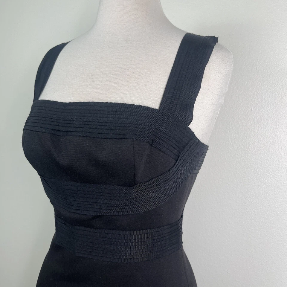 Vestido Robert Rodriguez para mujer 2 pequeño negro envuelto en cinta cóctel etiqueta negra Foto 4 de 4
