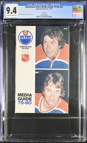 CGC 9.4 Wayne Gretzky Edmonton Oilers Media Guide 1979  TOP POP