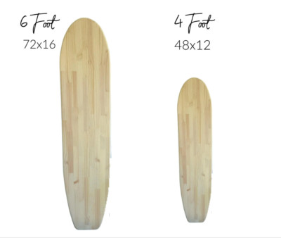 One UNFINISHED Longboard rounded tip paintable natural wood surfboard wall art