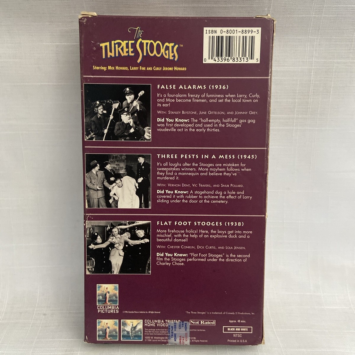 The Three Stooges - False Alarms (VHS, 1996) **Buy 2 Get 1 Free
