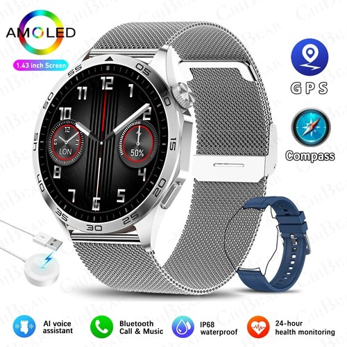Smartwatch für Herren Damen NFC Bluetooth Anruf GPS Track, Herzfrequenz AMOLED Bildschirm - Bild 18 von 24