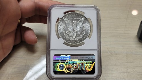 1878 S Morgan Silver Dollar $1 Obverse Struck Through Error NGC MS 64 - Picture 4 of 10