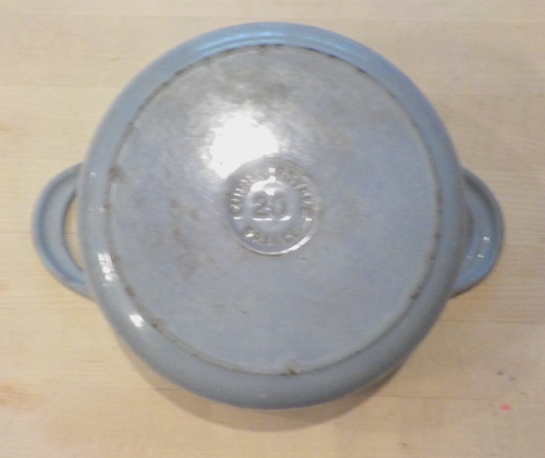 CUISINE ROYAL- 2.5 Qt-Light Blue Dutch Oven Cast Iron Enamel Pot Lid 1980 France - Picture 18 of 21