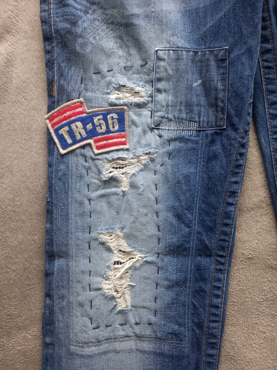 BLUE WAY ダメージ加工 TRUE RELIGION似 archive Men's Rare True Religion Jeans Blue 31W 34L Patch / Motif