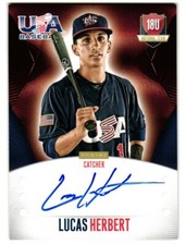 2014 Lucas Herbert Panini USA Baseball Rookie Auto 064/499 - Atlanta Braves