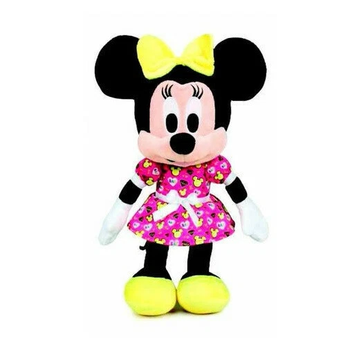 Peluche Disney - Minnie Mouse avec robe rose 25 cm