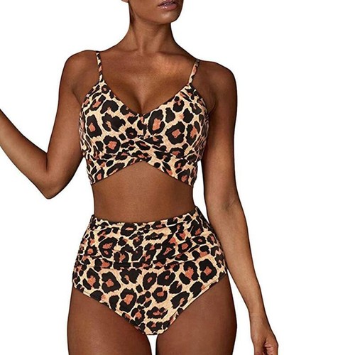 High Waisted Swimwear Push-up Bra Bikini Swimsuit Bathing Bikin Bottoms Slimming - Picture 36 of 40