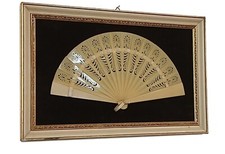 VINTAGE FOLDING FAN WITH FRAME