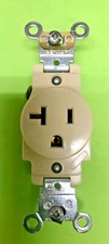 Leviton 5361-I Single Receptacle 20A 125V Ivory Outlet Industrial Spec Grade