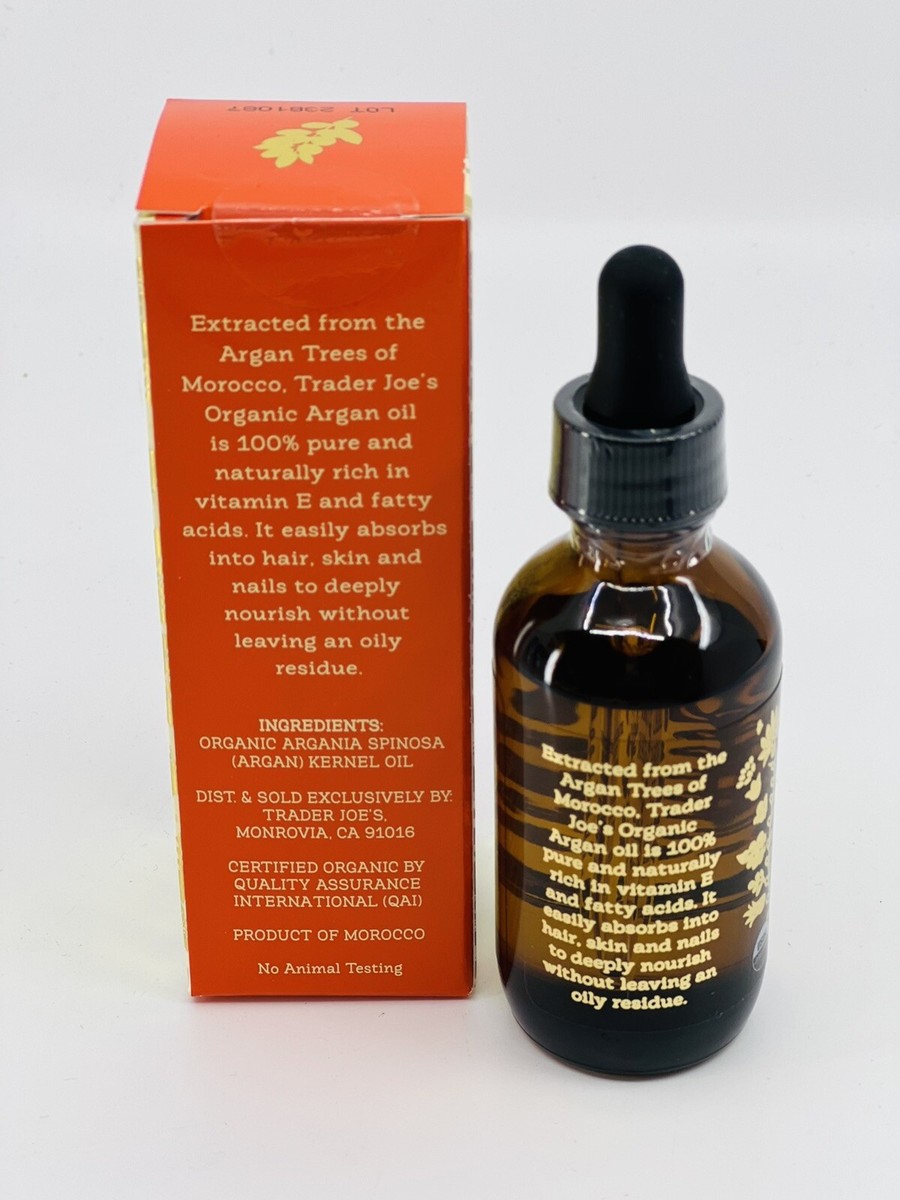 TRADER JOE'S 100% ORGANIC ARGAN OIL 1.7 Oz Nourish Skin Hair Nails