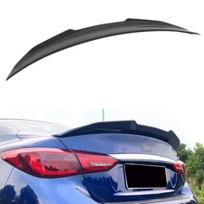 Rear Trunk Spoiler Wing Fits For 14-22 Infiniti Q50 JDM PSM Carbon Fiber Style