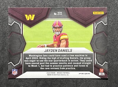 ✮【カラー値下げSALE】翌日発送可★キンブレシートオーダー承ります♡ᵕ̈*⑅✮ 2024 Panini Mosaic Jayden Daniels Rookie NFL Debut Silver Prizm