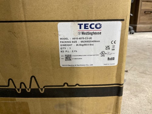 NEW TECO WESTINGHOUSE A510-4075-C3-UE HEAVY DUTY AC DRIVE 75/100HP 3PH 480V 118A - Picture 1 of 10