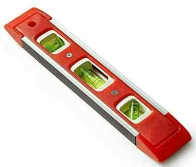 MAGNETISCHE WASSERWAAGE 22,5cm 9'' TORPEDO LEICHTE KLEINE TASCHENZIEGEL WASSERWAAGEN