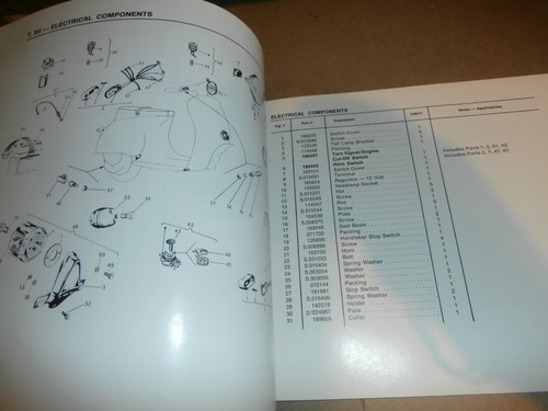 Vintage VESPA Piaggio Spare Parts Catalog Manual 100 Sport - Picture 4 of 9