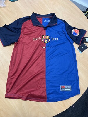 Barcelona Fußballtrikot Home Centenary 1999-2000 Large Herren Authentic Neu mit Etikett