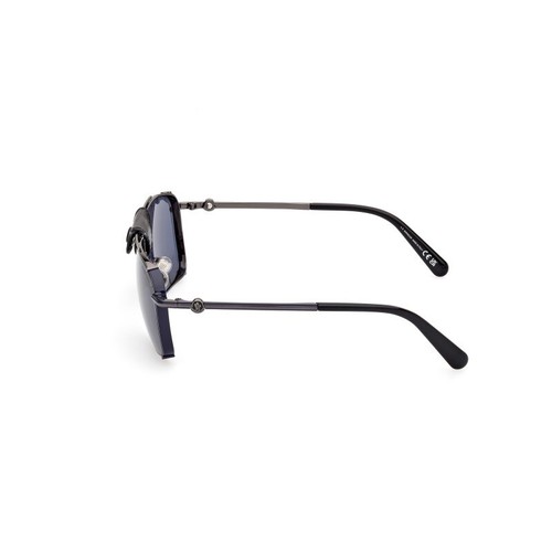MONCLER Gatiion ML0287 08V Gunmetal/Blue Aviator Polarized Sunglass 59-15-140 - Picture 3 of 3