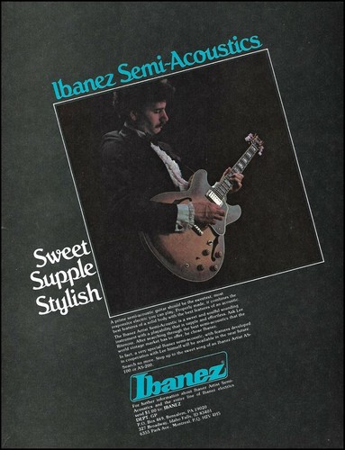 Lee Ritenour 1980 Ibanez Artist AS-100 Halbakustikgitarre Werbedruck