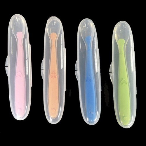 Baby Soft Silicone Spoon with Storage Box Candy Color Spoon Children - Picture 2 of 12