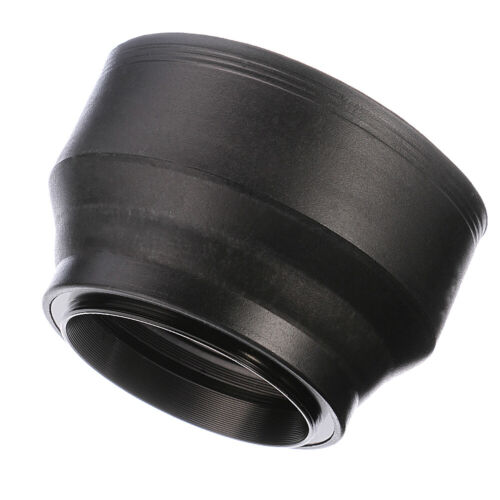 52mm 3-Stage Collapsible Rubber Lens Hood for Canon Nikon Sony Pentax DSLR - Picture 1 of 7