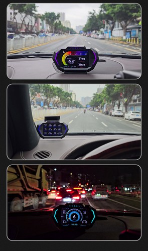 OBD2 GPS HUD Gauge Head Up Car Digital Display Speedometer Temp Turbo RPM Alarm - Foto 22 di 23