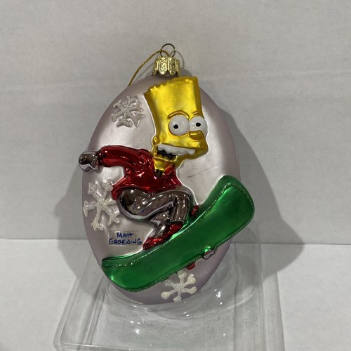 The Simpsons 2003 Bart Snowboard mundgeblasen Glas Ornament Kurt Adler Weihnachten - Bild 3 von 13