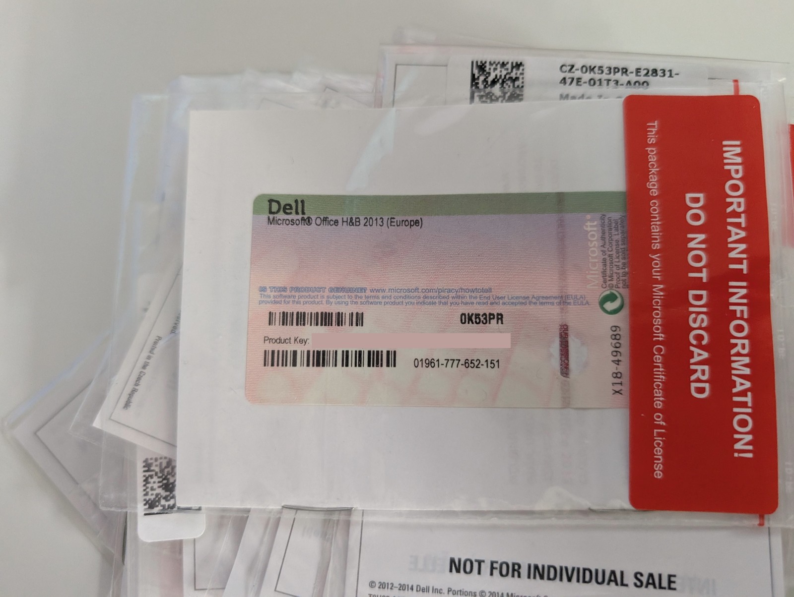 Microsoft Office 2013 Home and Business Product Key Card, NO DISC!