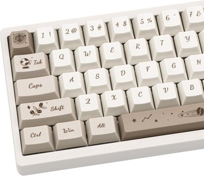 146 Keys Coffee Theme Beige and Brown Keycap Cream Thick Dye Sub PBT Keycap S