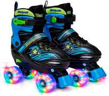 XinoSports Kids Adjustable Roller Skates for Girls  Boys with Light Up Wheels 