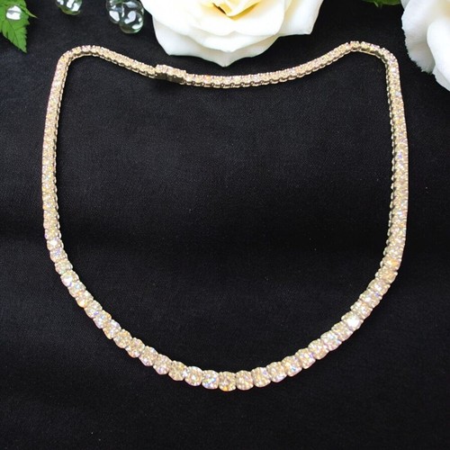 30 Cts 25 Pointer F/VS1 Natural Diamonds Unisex Tennis Necklace 14K White Gold - Picture 4 of 16
