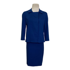 Talbots blue skirt blazer power suit set blazer is 4P skirt is 6P