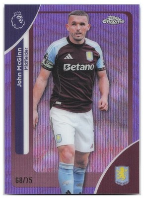 John McGinn Topps Chrome Premier League - Purple Wave Refractor 26 NM