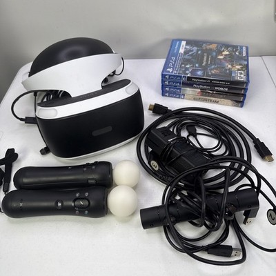 Sony PlayStation VR Headset Bundle w/ Camera, 2 Move Controllers & 4 Games